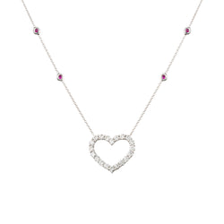 Celeste Diamond Heart and Coloured Gemstone Pendant