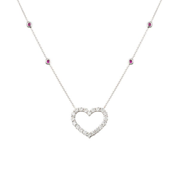 Celeste Diamond Heart and Coloured Gemstone Pendant