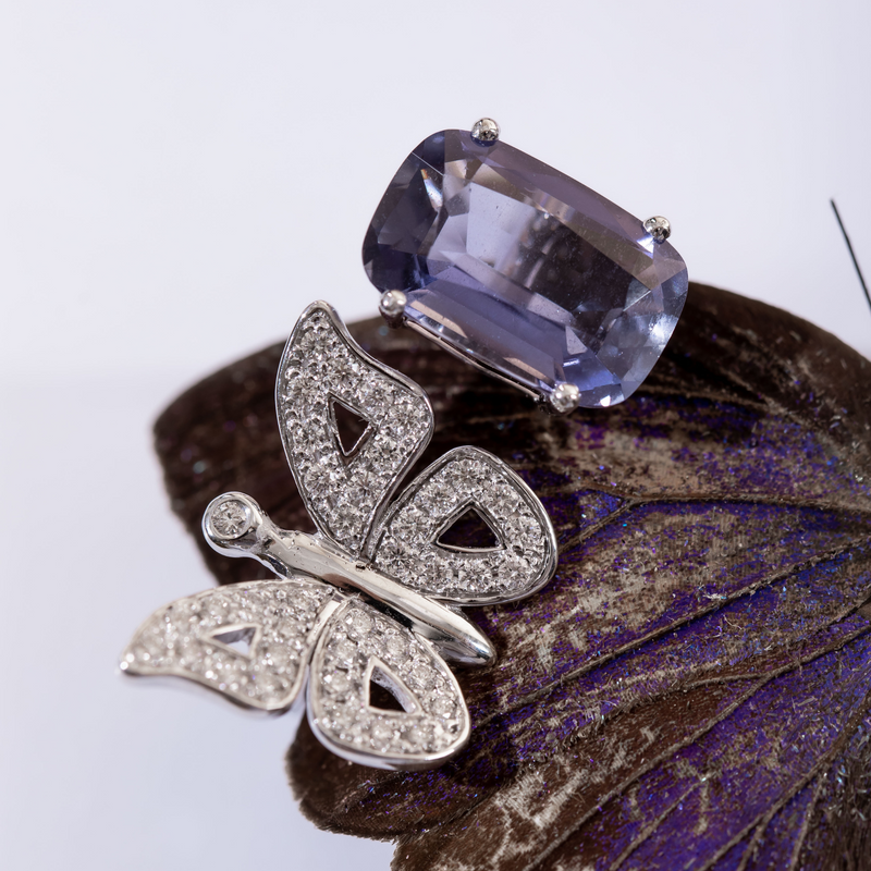 Le Papillon - Iolite & Diamond Ring