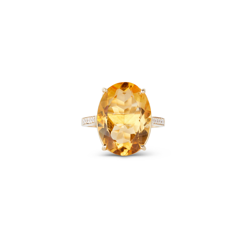 Rana Citrine and Diamond Cocktail Ring