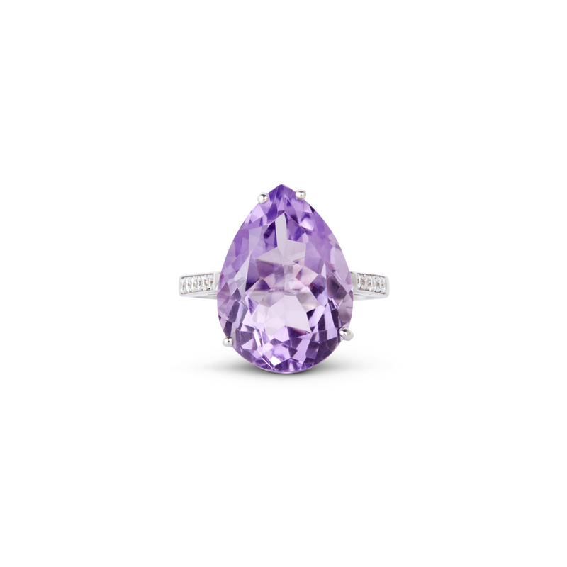 Sama Amethyst and Diamond Cocktail Ring