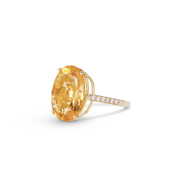 Rana Citrine and Diamond Cocktail Ring