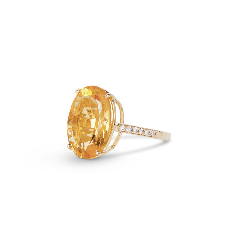 Round Fancy Cut Citrine and Diamond Halo Ring – Park City Jewelers