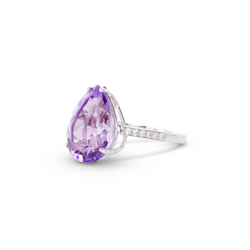 Sama Amethyst and Diamond Cocktail Ring