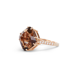 Acacia Smoky Quartz and Diamond Cocktail Ring