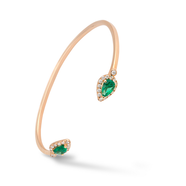 Irawo Coloured Gemstone and Halo Diamond Bangle