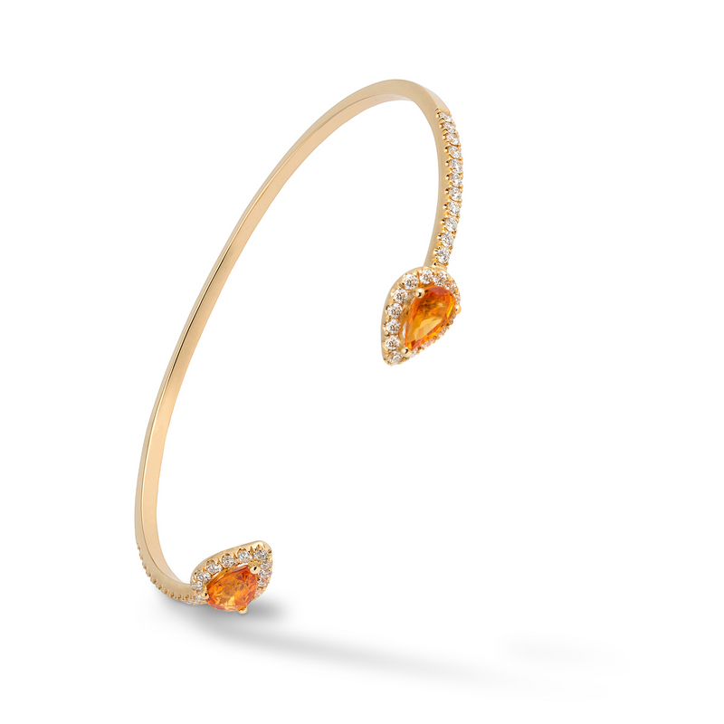 Irawo Coloured Gemstone and Pavé Diamond Bangle