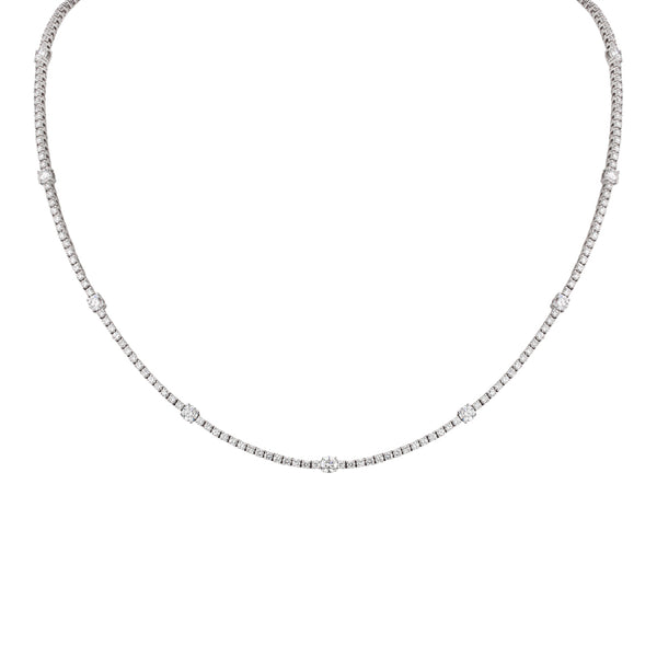 Gabrielle Alternating Diamond Tennis Necklace