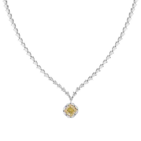 Queen Amina - Yellow & White Diamond Necklace