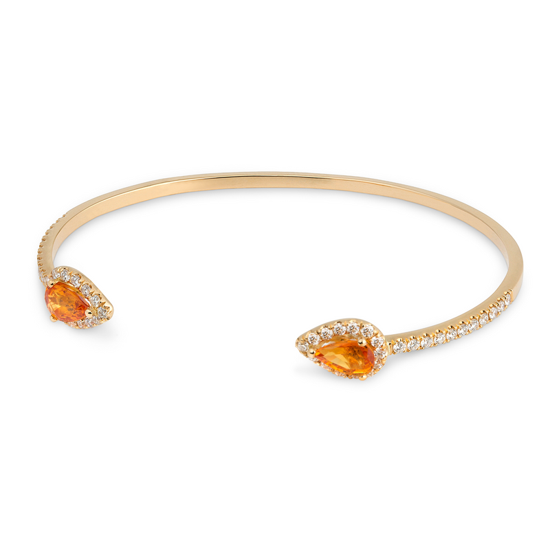 Irawo Coloured Gemstone and Pavé Diamond Bangle