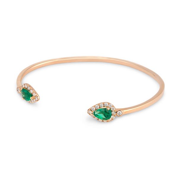 Irawo Coloured Gemstone and Halo Diamond Bangle